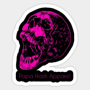 Papa Hash Apparel: Yawning Skull Pink Sticker